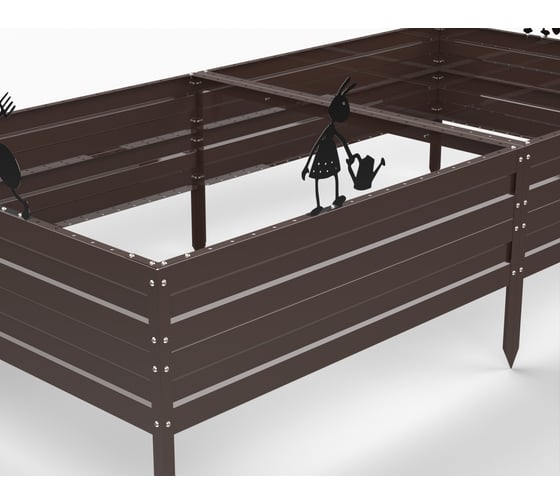 Грядка ООО Металекс KitGarden 2x1 х 0.3 м Коричневая 114027