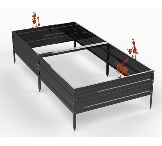Грядка ООО Металекс KitGarden 2x1 х 0.3 м. Черная 114030