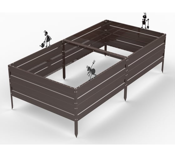 Грядка ООО Металекс KitGarden 2x1 х 0.4 м Коричневая 114022 1