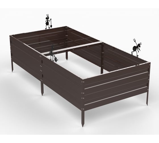 Грядка ООО Металекс KitGarden 2x1 х 0.4 м Коричневая 114022