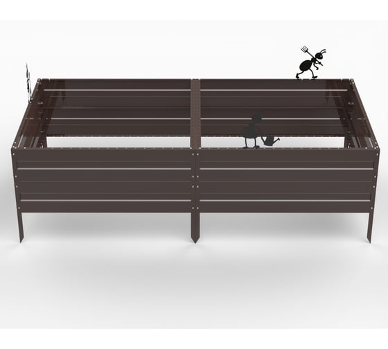 Грядка ООО Металекс KitGarden 2x1 х 0.4 м Коричневая 114022