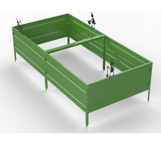 Грядка ООО Металекс KitGarden 2x1 х 0.4 м Зеленая 114021