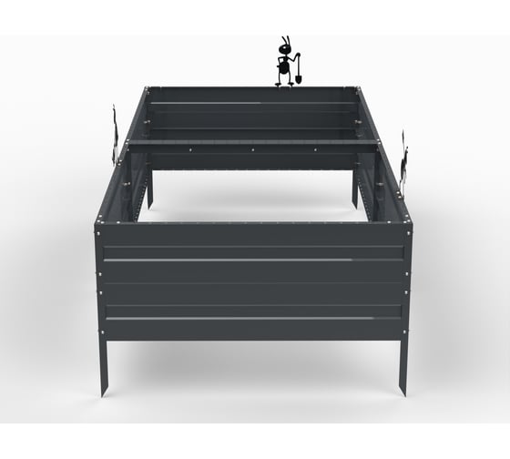 Грядка ООО Металекс KitGarden 2x1 х 0.4 м Серая 114024