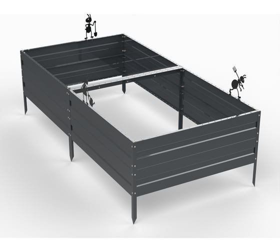 Грядка ООО Металекс KitGarden 2x1 х 0.4 м Серая 114024