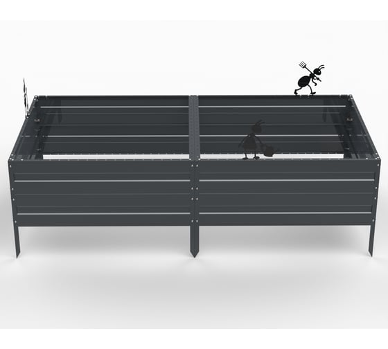 Грядка ООО Металекс KitGarden 2x1 х 0.4 м Серая 114024