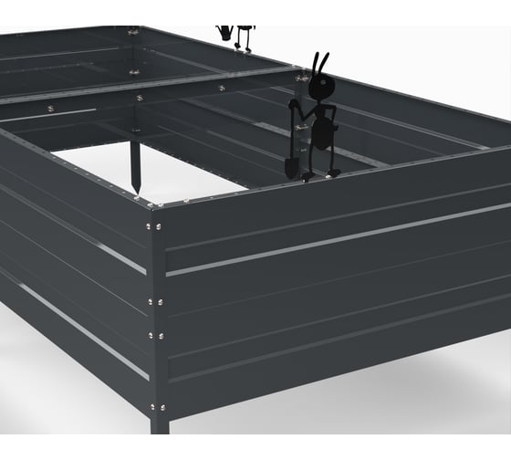 Грядка ООО Металекс KitGarden 2x1 х 0.4 м Серая 114024