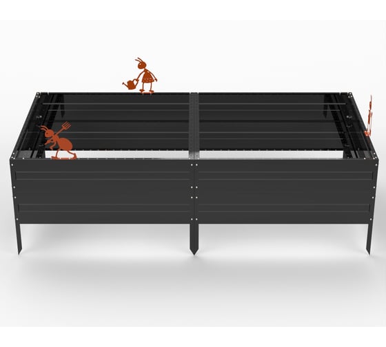 Грядка ООО Металекс KitGarden 2x1 х 0.4 м Черная 114025