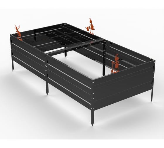 Грядка ООО Металекс KitGarden 2x1 х 0.4 м Черная 114025