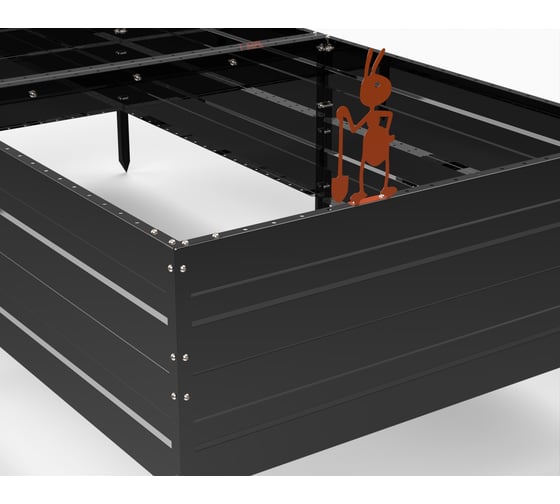 Грядка ООО Металекс KitGarden 2x1 х 0.4 м Черная 114025