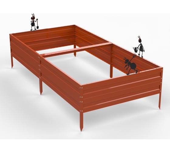 Грядка Металекс Metalex серия KitGarden 2x1 х 0.3 м. Оранжевая / 114028