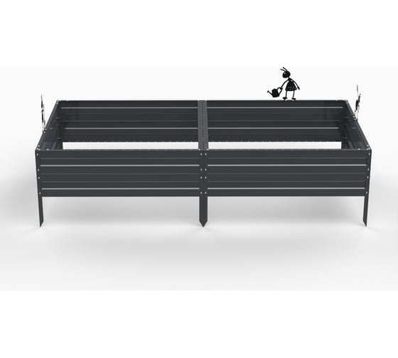 Грядка Металекс Metalex серия KitGarden 2x1 х 0.3 м. Серая / 114029