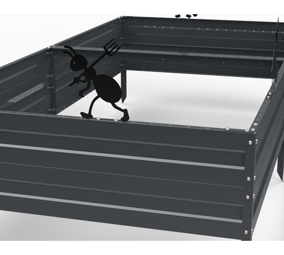 Грядка Металекс Metalex серия KitGarden 2x1 х 0.3 м. Серая / 114029