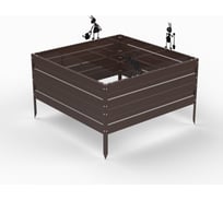 Грядка Металекс Metalex серия KitGarden 1x1 х 0.4 м. Коричневая / 114042