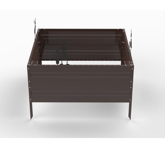 Грядка Металекс Metalex серия KitGarden 1x1 х 0.4 м. Коричневая / 114042
