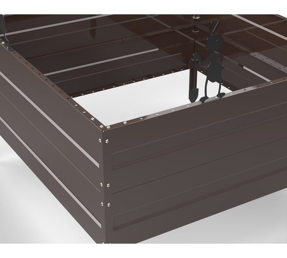 Грядка Металекс Metalex серия KitGarden 1x1 х 0.4 м. Коричневая / 114042