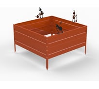 Грядка Металекс Metalex серия KitGarden 1x1 х 0.4 м. Оранжевая / 114043