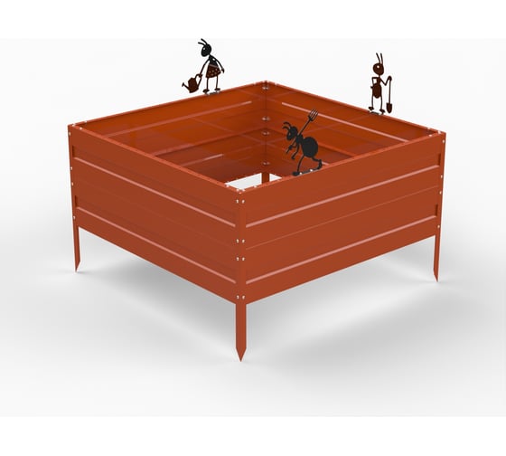 Грядка Металекс Metalex серия KitGarden 1x1 х 0.4 м. Оранжевая / 114043
