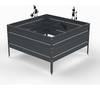 Грядка Металекс Metalex серия KitGarden 1x1 х 0.4 м. Серая / 114044