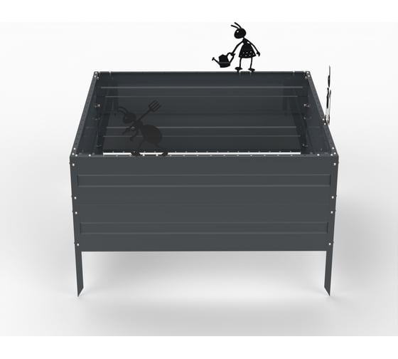 Грядка Металекс Metalex серия KitGarden 1x1 х 0.4 м. Серая / 114044