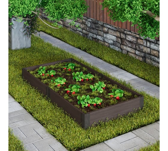 Садовая грядка 1-й ДПК Комбинат из ДПК складная низкая 200-75-15 см KL373355 1