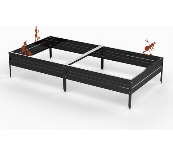Грядка Metalex серия KitGarden 2x1 х 0.2 м. Черная 114035