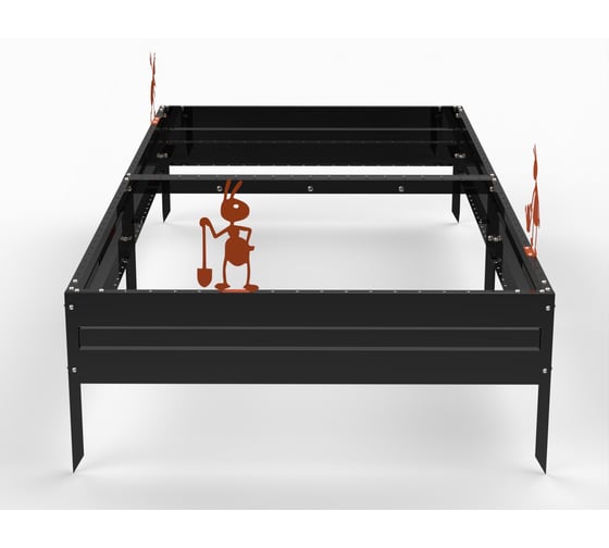 Грядка Metalex серия KitGarden 2x1 х 0.2 м. Черная 114035