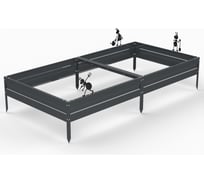 Грядка Metalex серия KitGarden 2x1 х 0.2 м. Серая 114034
