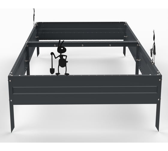 Грядка Metalex серия KitGarden 2x1 х 0.2 м. Серая 114034