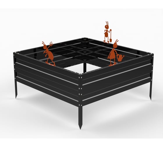Грядка Metalex серия KitGarden 1x1 х 0.3 м. Черная 114050 1