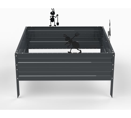 Грядка Metalex KitGarden 1x1 х 0.3 м. Серая 114049