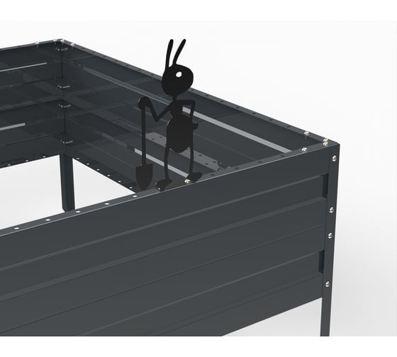 Грядка Metalex KitGarden 1x1 х 0.3 м. Серая 114049