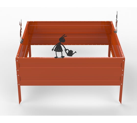 Грядка Metalex KitGarden 1x1 х 0.3 м. Оранжевая 114048