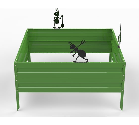 Грядка Metalex KitGarden 1x1 х 0.3 м. Зеленая 114046