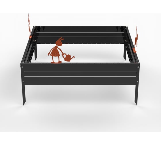 Грядка Metalex KitGarden 1x1 х 0.2 м. Черная 114055