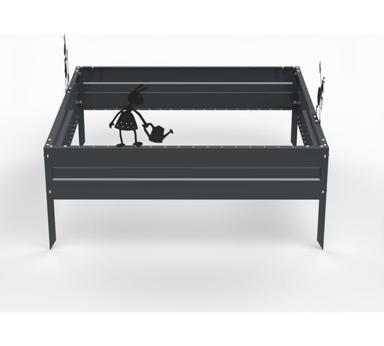 Грядка Metalex KitGarden 1x1 х 0.2 м. Серая 114054