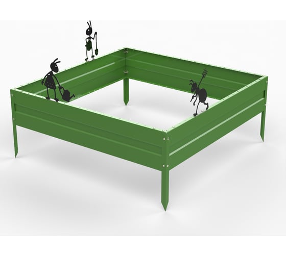Грядка Metalex KitGarden 1x1 х 0.2 м. Зеленая 114051