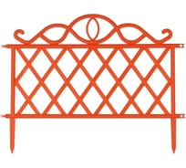 Декоративный садовый забор ВПМ 48,1см х 7 шт, общая длина: 3,367 м, ограждение для цветника и клумбы, для дачи и сада оранжевый, Россия 6178120