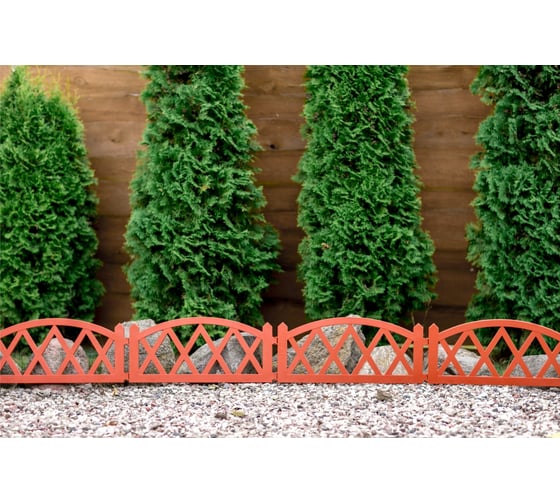 Декоративный забор GARDENPLAST MODERN №4 5 шт, длина 3,00 м терракот 4814132000434 50313