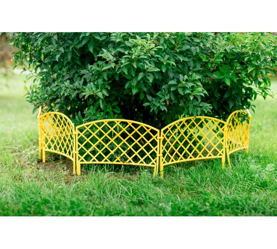 Декоративный забор GARDENPLAST ROMANIKA №1 7 секций, 2.95 м, желтый 4814132000304 50210