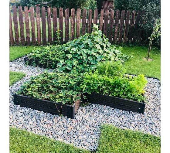 Комплект из 4-х досок Еврогрядка ДПК 1000x150x30 для грядок и клумб, цвет Графит EGD1-150-gr EGD1-150gr