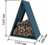 Дровник-шалаш Чебоксарский завод строительных профилей СТЭП металлический, уличный, для дачи, серый графит, 7024 0102-0130