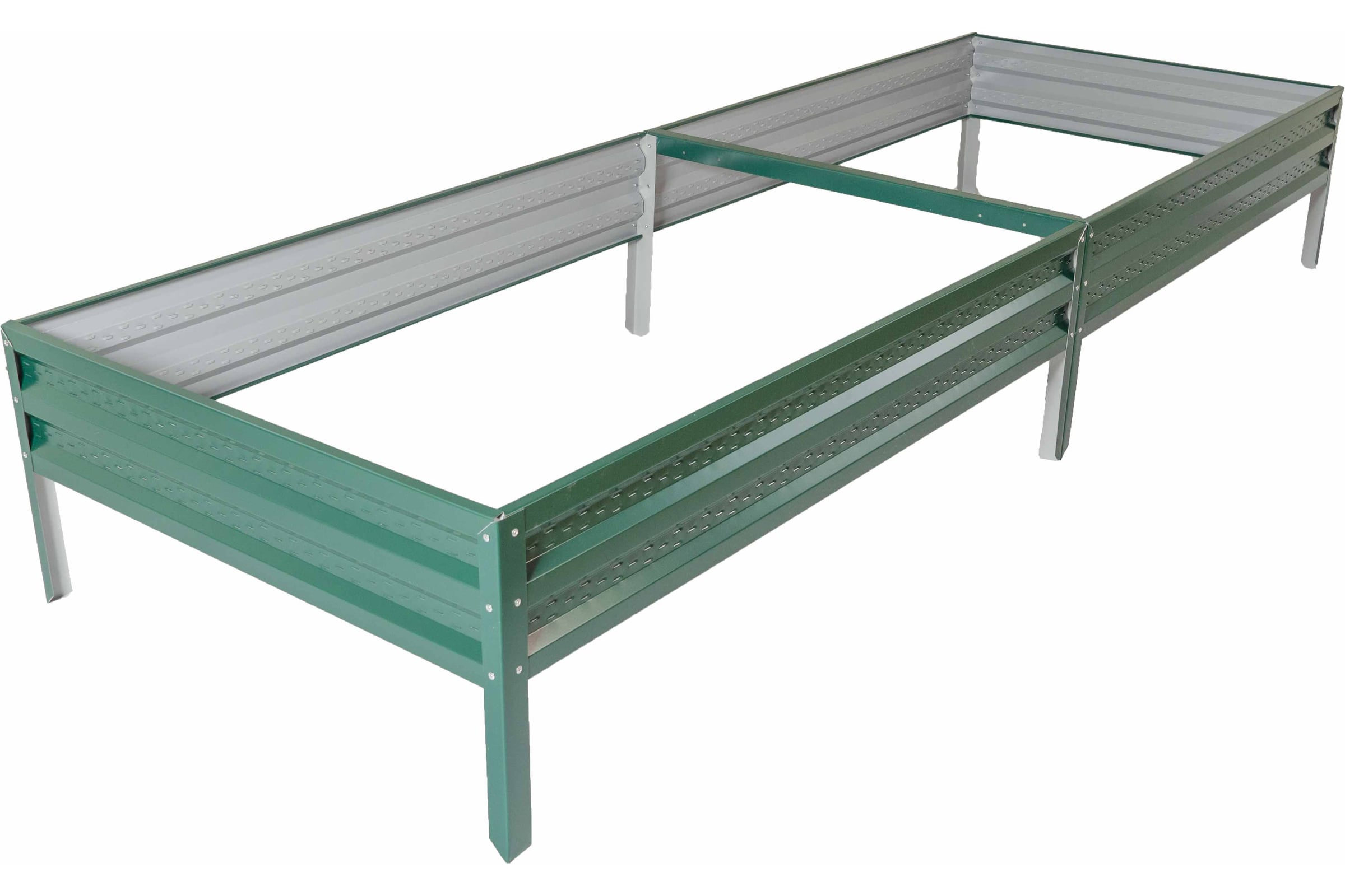 Цветные оцинкованные грядки в теплице