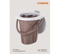 Ведро-туалет Бытпласт Лотос коричневое, 18 л 431226414