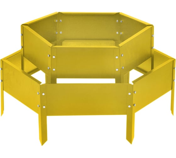 Оцинкованная клумба Greengo 2 яруса, d=60-100 см, h=30 см, жёлтая 1822864