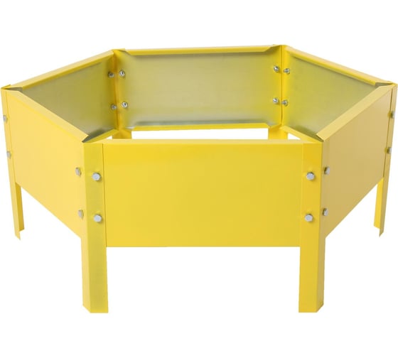 Оцинкованная клумба Greengo 2 яруса, d=60-100 см, h=30 см, жёлтая 1822864