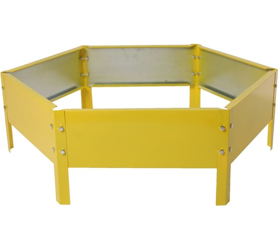 Оцинкованная клумба Greengo 2 яруса, d=60-100 см, h=30 см, жёлтая 1822864