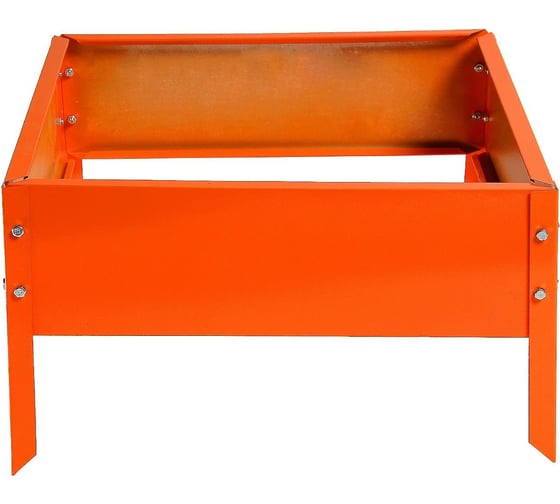 Оцинкованная клумба Greengo квадро 50x50x15 см, оранжевая 3185446 1