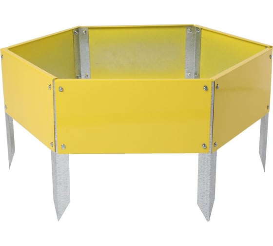 Оцинкованная клумба Greengo d=60 см, h=15 см, жёлтая 1822883