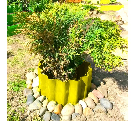 Ограждение клумб Greengo Волна 110x24 см, жёлтая 3185475