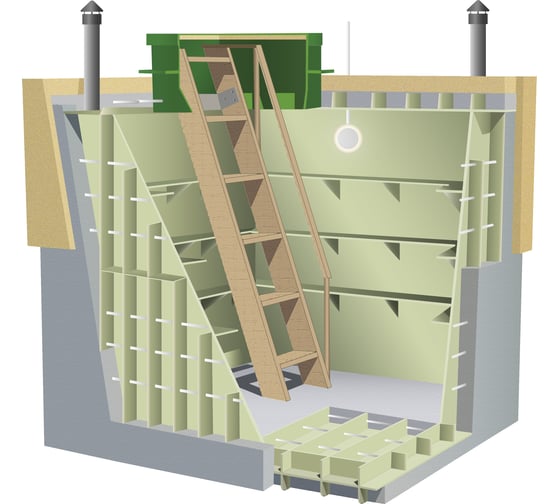Погреб из пластика Гринлос 2500x2000x2400 GLP053